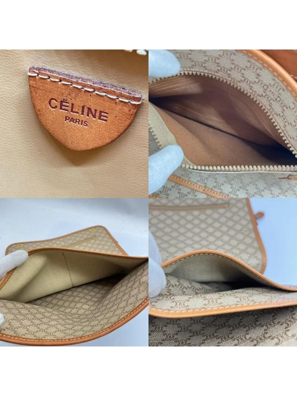 Celine Clutch Macadam Beige